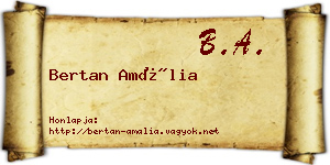Bertan Amália névjegykártya